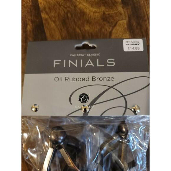 NEW Factory Sealed Cambria Classic Torch Curtain Rod End Set Bronze (Set of 2) - Picture 2 of 12